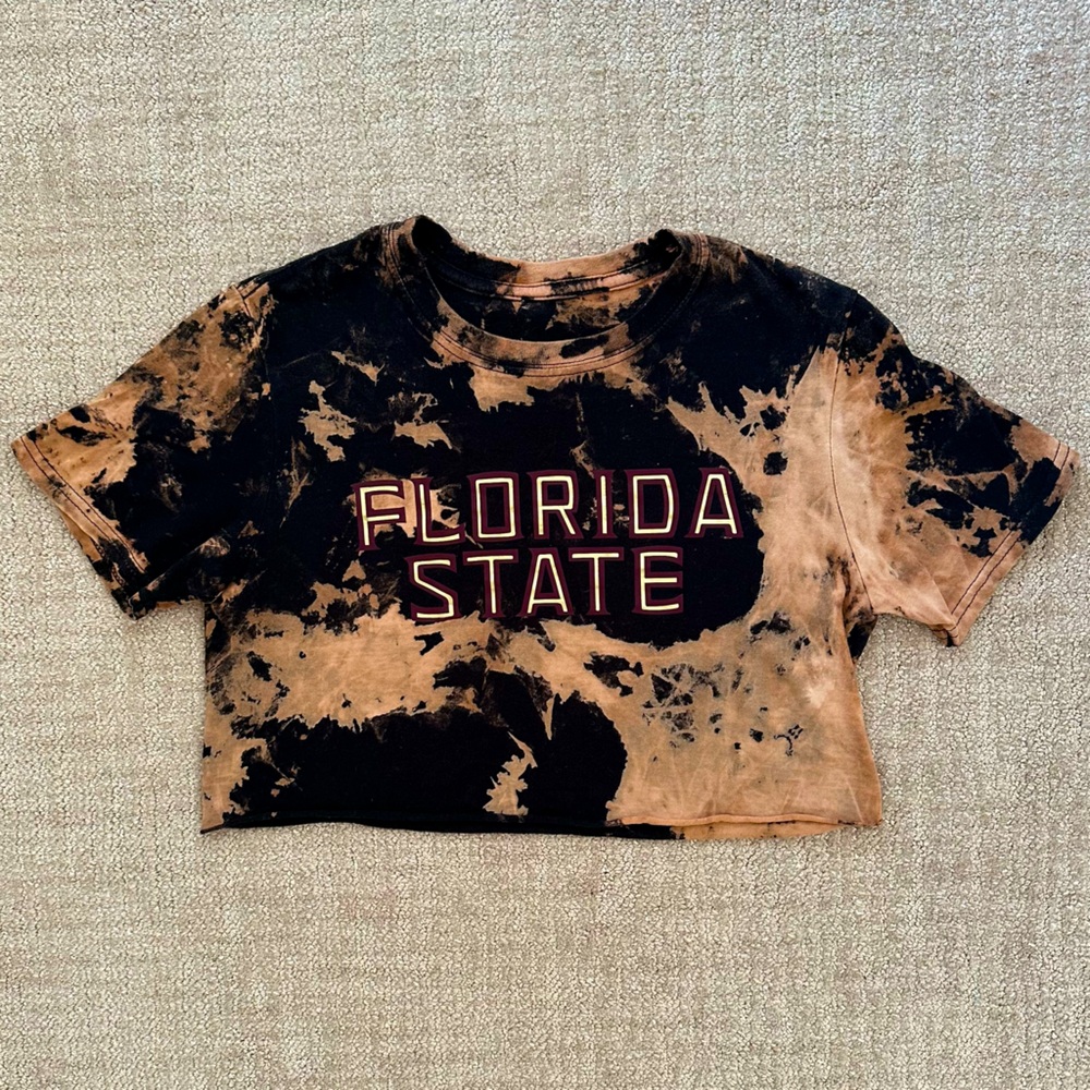 FLORIDA STATE FSU Tye Dye Crop T Shirt XS